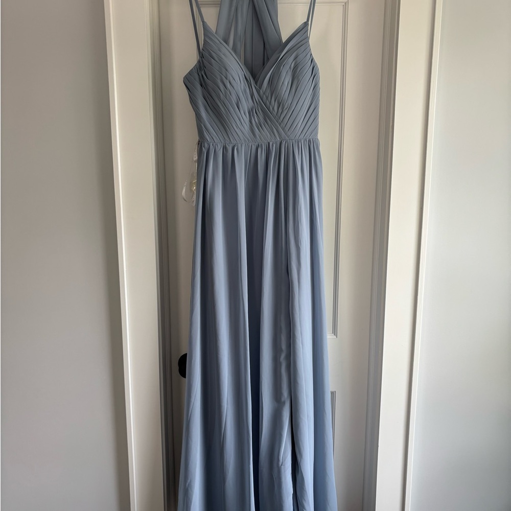 Azazie Light Blue Maxi Dress